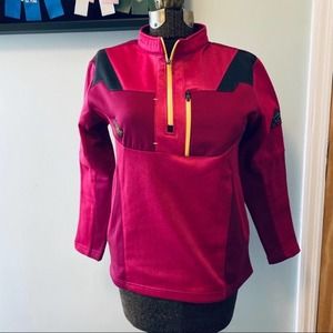 Maroon quarter zip fleece jacket